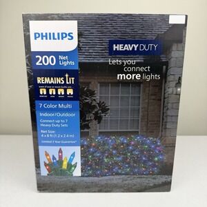 Philips 200ct 4' x 8' Heavy Duty Net Lights Color W/ Green Wire Indoor & Outdoor
